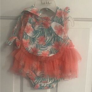 Nicole Miller Floral and Orange Kids Matching Set